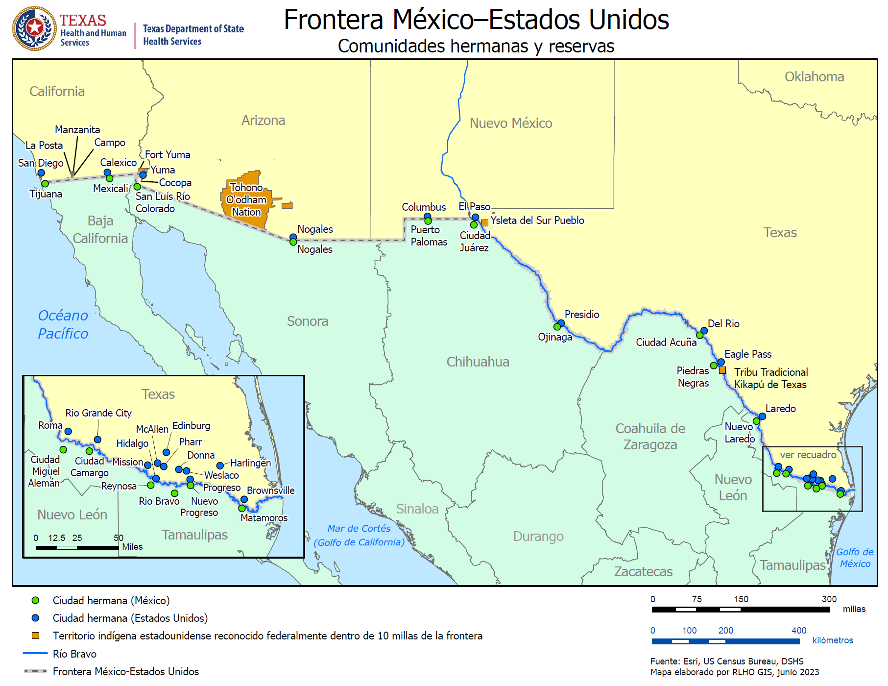 La Parte Texana De La Frontera Estados Unidos México Texas Dshs
